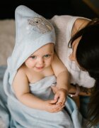 BABYONO Prosop copii Baby Ono cu gluga fibra bambus 100x100 cm vulpita albastru