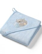 BABYONO Prosop copii Baby Ono cu gluga fibra bambus 100x100 cm vulpita albastru