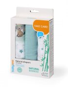 BABYONO Set 3 scutece cu fibre bambus natural albastru