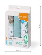 BABYONO Set 3 scutece cu fibre bambus natural albastru