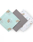 BABYONO Set 3 scutece cu fibre bambus natural gri