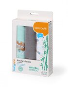 BABYONO Set 3 scutece cu fibre bambus natural gri