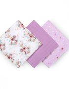 BABYONO Set 3 scutece cu fibre bambus natural mov