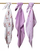 BABYONO Set 3 scutece cu fibre bambus natural mov