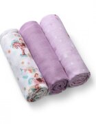 BABYONO Set 3 scutece cu fibre bambus natural mov