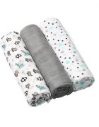 BABYONO Set 3 scutece din bumbac si bambus Baby Ono Bamboo 02 Gri
