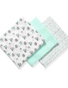 BABYONO Set 3 scutece din bumbac si bambus Baby Ono Bamboo 04 Verde deschis