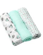 BABYONO Set 3 scutece din bumbac si bambus Baby Ono Bamboo 04 Verde deschis