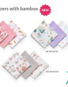 BABYONO Set 3 scutece din bumbac si bambus Baby Ono Bamboo 07 roz