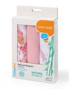 BABYONO Set 3 scutece din bumbac si bambus Baby Ono Bamboo 07 roz