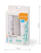 BABYONO Set 3 scutece din bumbac si bambus Baby Ono Bamboo 09 gri