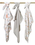 BABYONO Set 3 scutece din bumbac si bambus Baby Ono Bamboo 09 gri