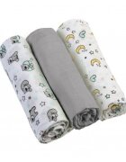 BABYONO Set 3 scutece din muselina super soft 34801 din bumbac 70x70 cm
