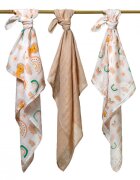 BABYONO Set 3 scutece din muselina super soft 34808 din bumbac 70x70 cm