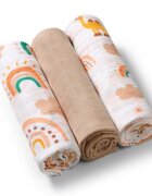 BABYONO Set 3 scutece din muselina super soft 34808 din bumbac 70x70 cm