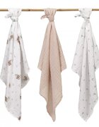 BABYONO Set 3 scutece din muselina super soft 34814 din bumbac 70x70 cm