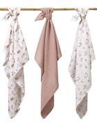BABYONO Set 3 scutece din muselina super soft 34818 din bumbac 70x70 cm