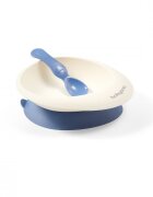 BABYONO Set castron si lingurita albastru inchis