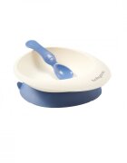 BABYONO Set castron si lingurita albastru inchis