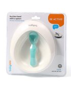 BABYONO Set castron si lingurita verde