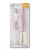BABYONO Set perii pentru biberon si tetina roz deschis