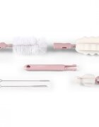 BABYONO Set perii pentru biberon si tetina roz deschis