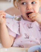 BABYONO Set tacamuri pentru copii lingurita si furculita din inox Roz