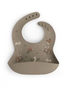 BabySteps Baveta ajustabila din silicon cu buzunar Animals Garden