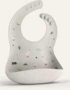 BabySteps Baveta din silicon cu buzunar ajustabila Goose Family Cream
