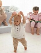 BabySteps Canapea pentru copii cu buzunare Gri velvet