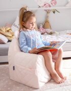 BabySteps Fotoliu pentru copii cu spata catifea Velvet Ursulet Teddy Beige