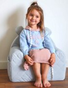 BabySteps Fotoliu pentru copii cu spatar catifea Velvet Ursulet Teddy Gri