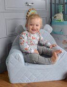 BabySteps Fotoliu pentru copii cu spatar catifea Velvet Ursulet Teddy Gri