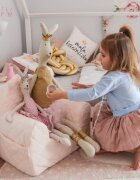 BabySteps Fotoliu pentru copii cu spatar catifea Velvet Ursulet Teddy Sepia Rose