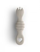 BabySteps Furculita si lingura 2 in 1 din silicon alimentar fara BPA BPS PVC si ftalati Cream