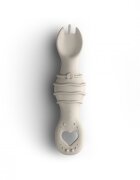 BabySteps Furculita si lingura 2 in 1 din silicon alimentar fara BPA BPS PVC si ftalati Cream