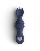 BabySteps Furculita si lingura 2 in 1 din silicon alimentar fara BPA BPS PVC si ftalati Navy
