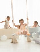 BabySteps Leagan din lemn si spuma by pentru copii WoodSwing catifea Velvet Bej