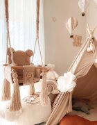 BabySteps Leagan pentru copii si bebelusi Catifea Velvet perna detasabila ursulet Teddy Gray