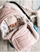 BabySteps Paturica universala pentru scoica auto Bumbac Catifea Eucalipt Verde inchis