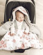 BabySteps Paturica universala pentru scoica auto Bumbac Catifea Eucalipt Verde inchis