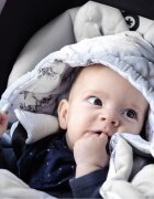 BabySteps Paturica universala pentru scoica auto Bumbac Catifea Eucalipt Verde inchis