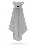 BabySteps Prosop cu gluga pentru bebelusi si copii din fibra de bambus S 85x90cm Teddy Grey
