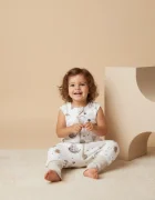 BabySteps Sac de dormit cu picioare Teddy white din bumbac 1 Tog 6-12 luni