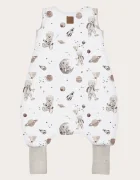 BabySteps Sac de dormit cu picioare Teddy white din bumbac 1 Tog 6-12 luni