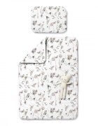 BabySteps Set pilota 135x100 cm si perna 40x60 cm pentru copii bumbac premium si umplutura hipoalergenica BabySoft fata dubla Natura