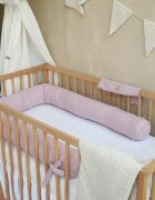 BabySteps Suport de dormit babynest 2 in 1 bara protectie patut premium bumbac brodat roz by BabyLy 85x50 cm
