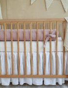BabySteps Suport de dormit babynest 2 in 1 bara protectie patut premium bumbac brodat roz by BabyLy 85x50 cm