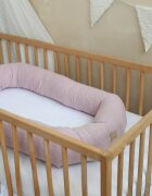 BabySteps Suport de dormit babynest 2 in 1 bara protectie patut premium bumbac brodat roz by BabyLy 85x50 cm