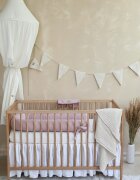 BabySteps Suport de dormit babynest 2 in 1 bara protectie patut premium bumbac brodat roz by BabyLy 85x50 cm